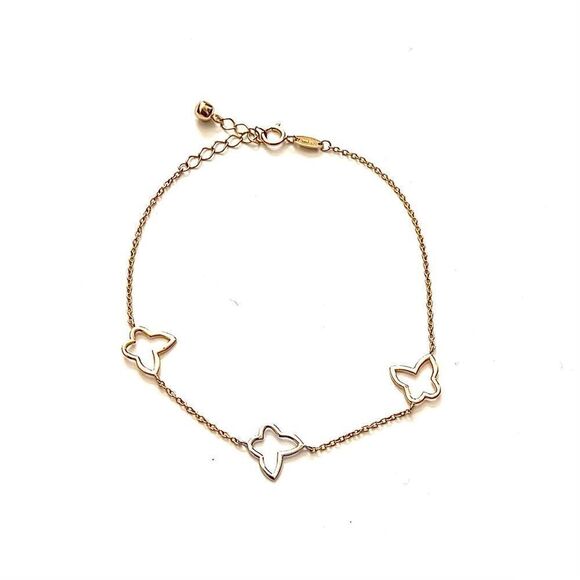 14k real gold butterfly bracelet dainty trendy | Gift for Girlfriend | Trendy | - Picture 3 of 11